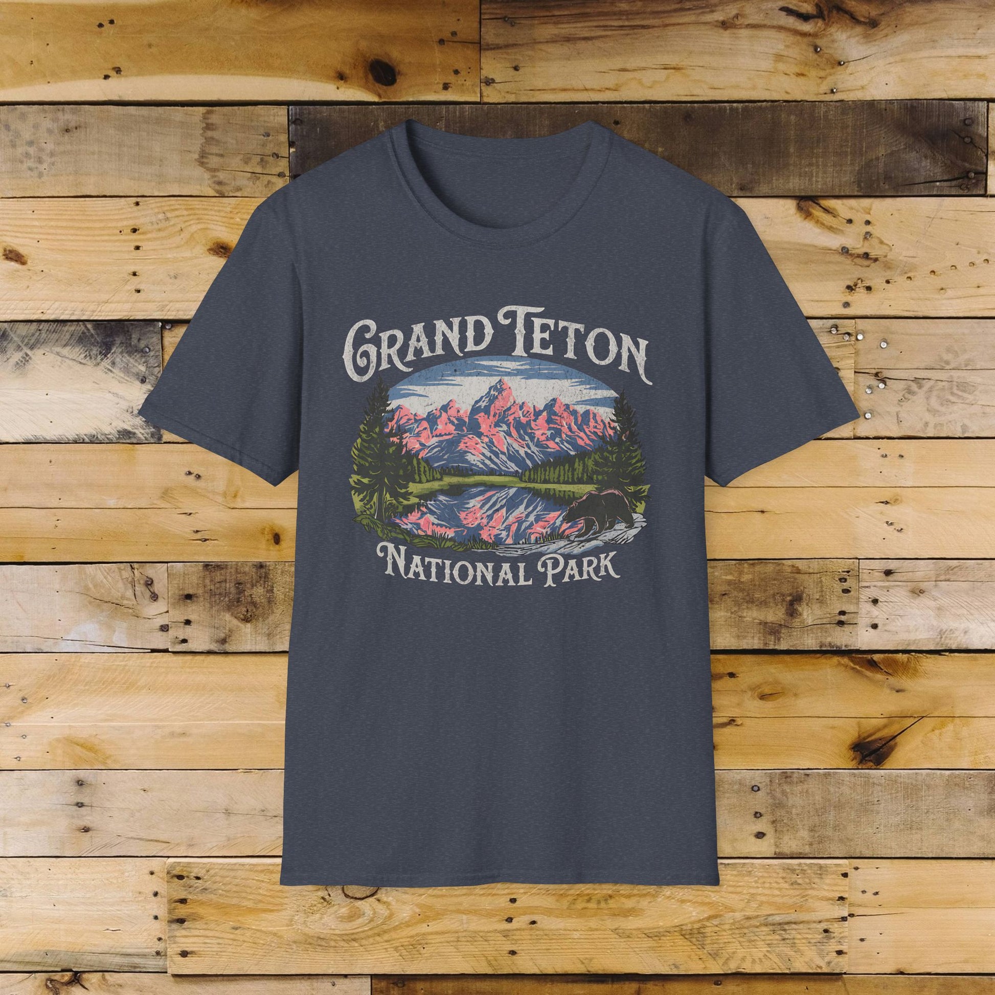 Grand Teton National Park Unisex Fit Soft Vintage T-Shirt Printify