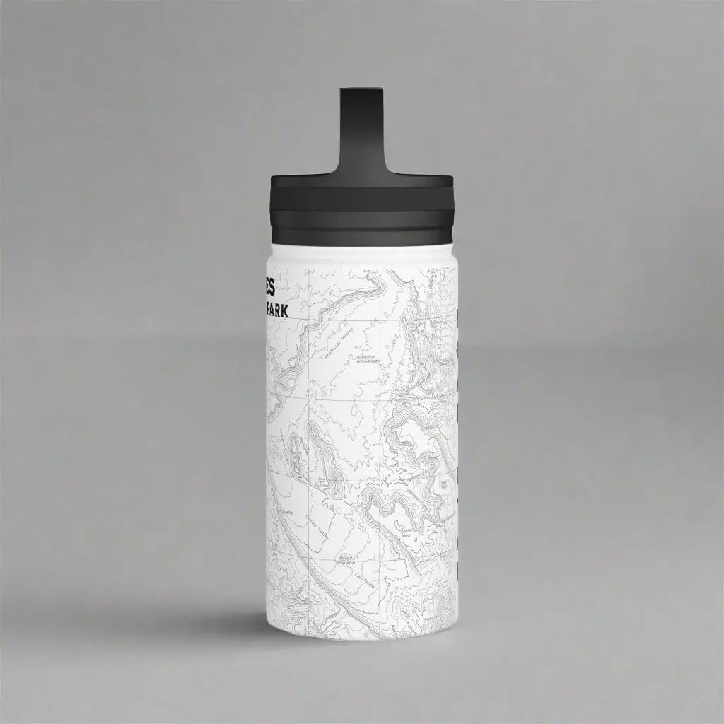Arches National Park Topographic Stainless Steel Water Bottle Handle Lid Moab Utah Outdoors On the Go Tumbler - Park Service Apparel