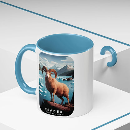 Glacier National Park Big Horned Sheep Scenic Coffee Mug 11oz 15oz Blue Black Pink Red - Park Service Apparel