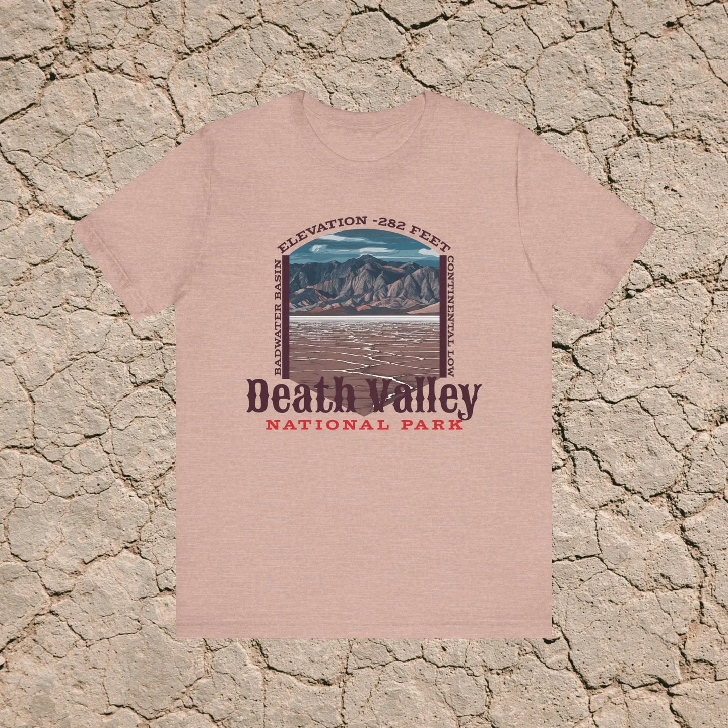 Death Valley National Park Unisex Jersey Tee Airlume Cotton Badwater Basin - Park Service Apparel
