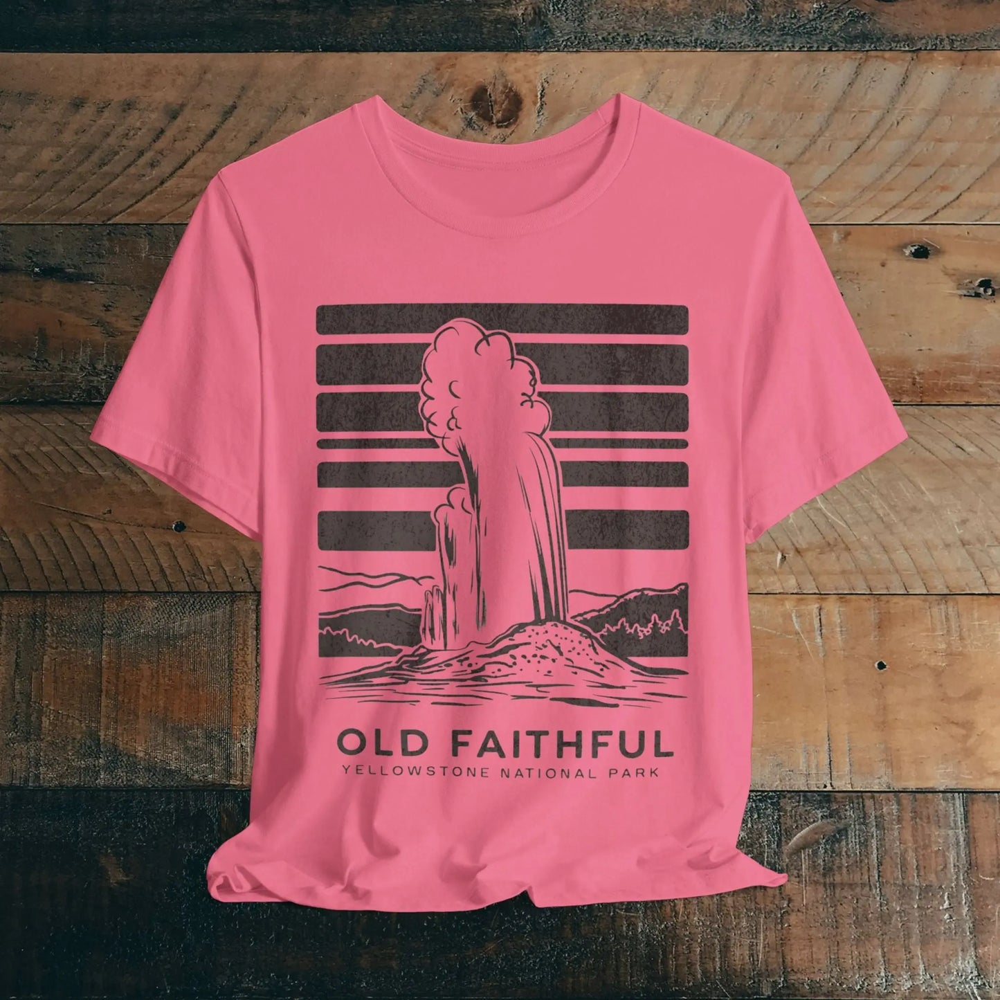 Yellowstone National Park Unisex Fit Soft T-Shirt Old Faithful Eruption Distressed - Park Service Apparel