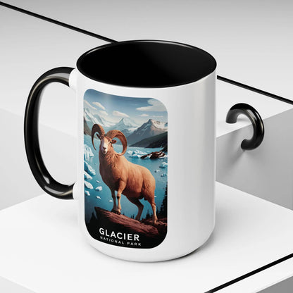Glacier National Park Big Horned Sheep Scenic Coffee Mug 11oz 15oz Blue Black Pink Red - Park Service Apparel