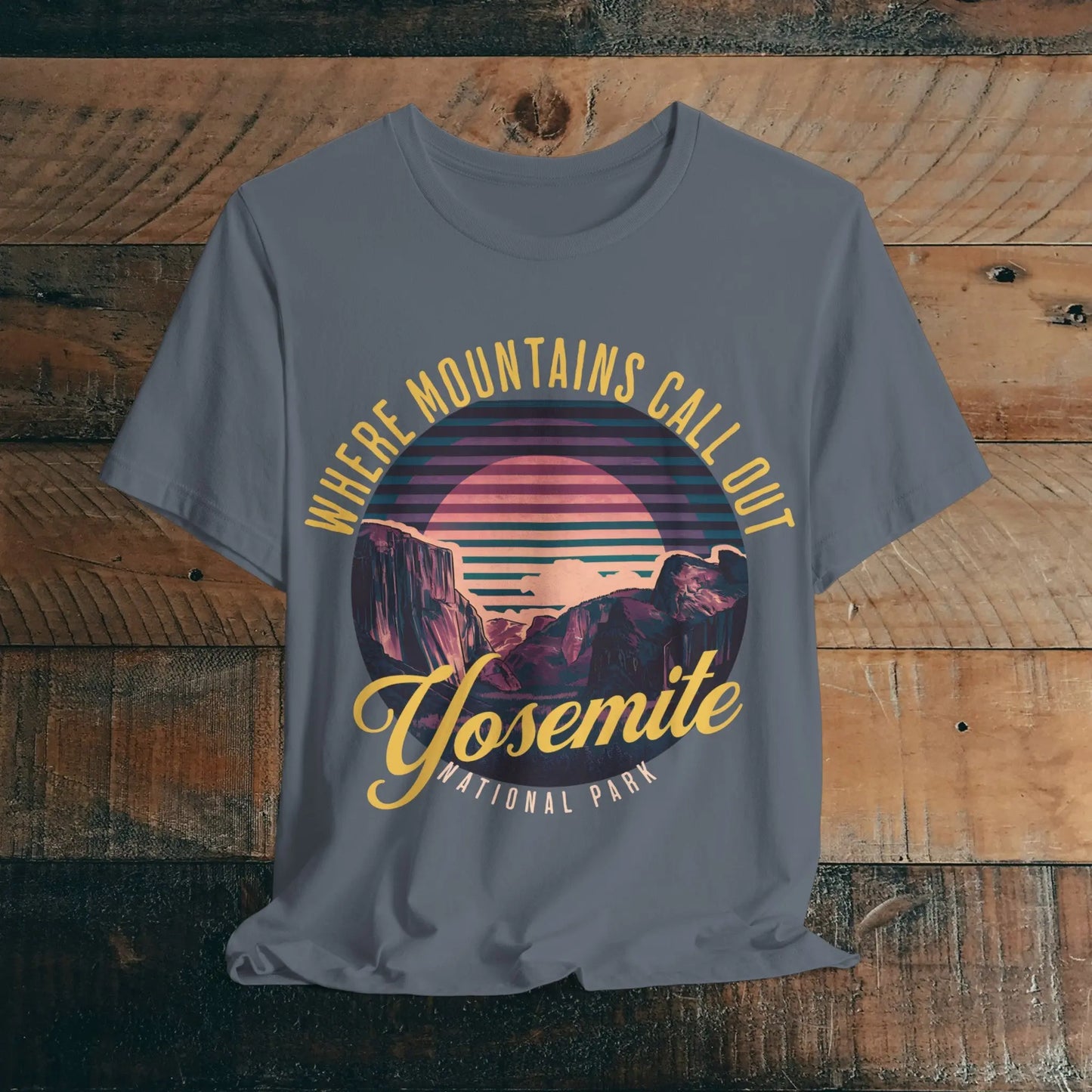Yosemite National Park Unisex T-Shirt California Retro Mountains Call Out - Park Service Apparel