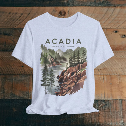 Acadia National Park Unisex Fit Soft T-Shirt Coastal Art - Park Service Apparel