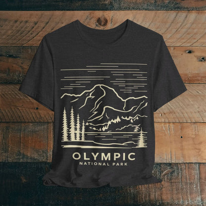 Olympic National Park Unisex Fit Soft T-Shirt Coastal Mountain Art - Park Service Apparel
