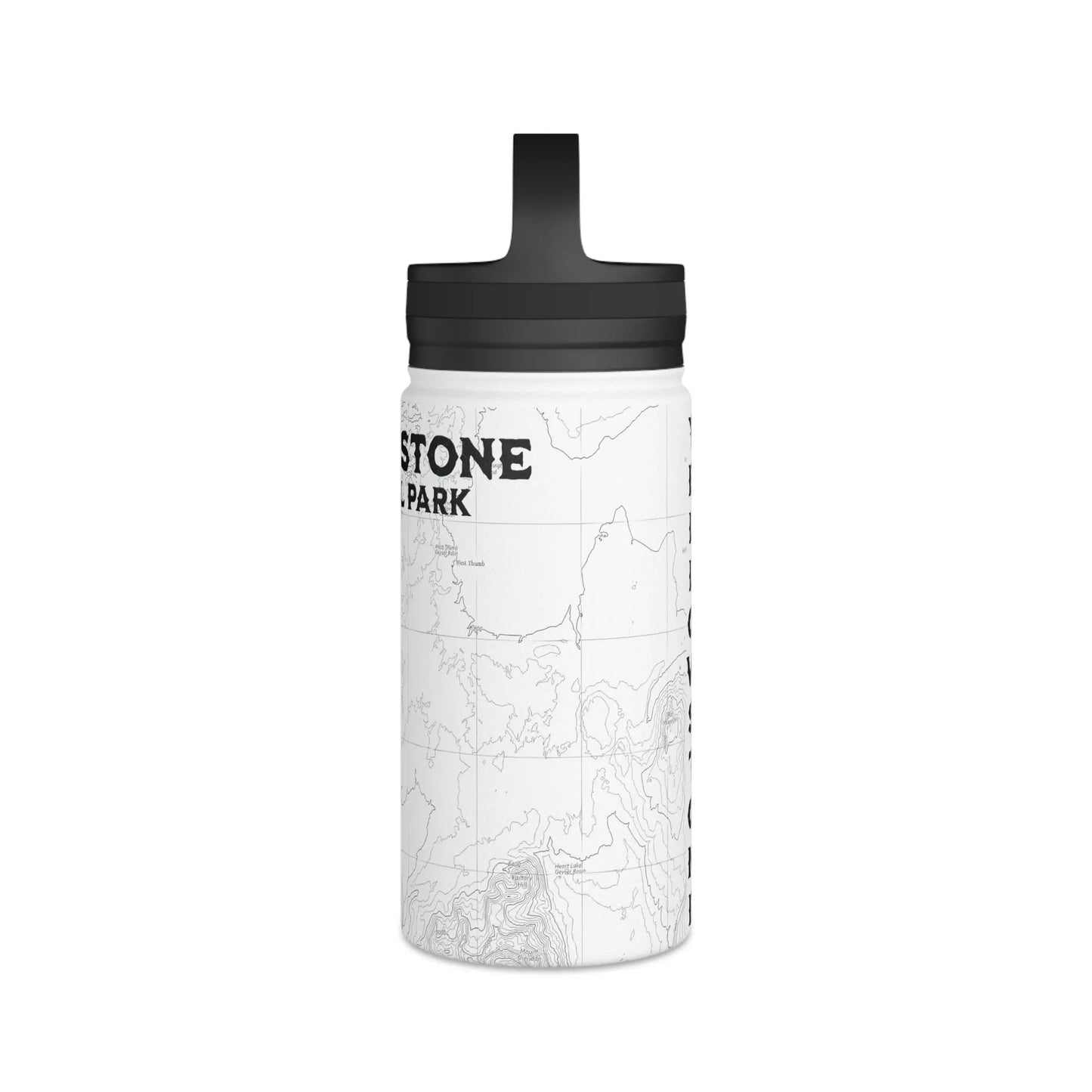 Yellowstone National Park Topographic Stainless Steel Water Bottle (3 Lid Options, 3 sizes) - Park Service Apparel