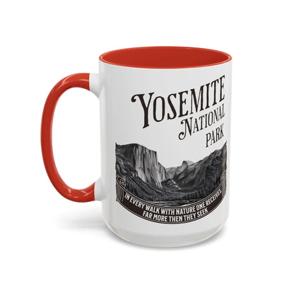 Yosemite National Park Coffee Mug 11oz 15oz Walk With Nature John Muir Quote Blue Black Pink Red - Park Service Apparel