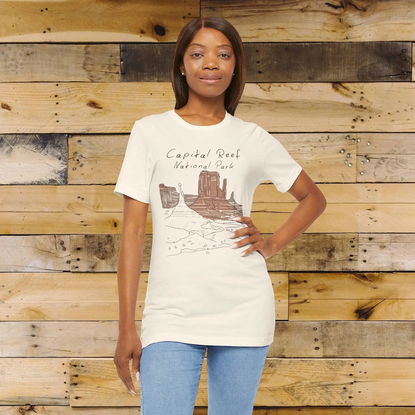 Capitol Reef National Park Unisex Fit Soft T-Shirt Line Art - Park Service Apparel