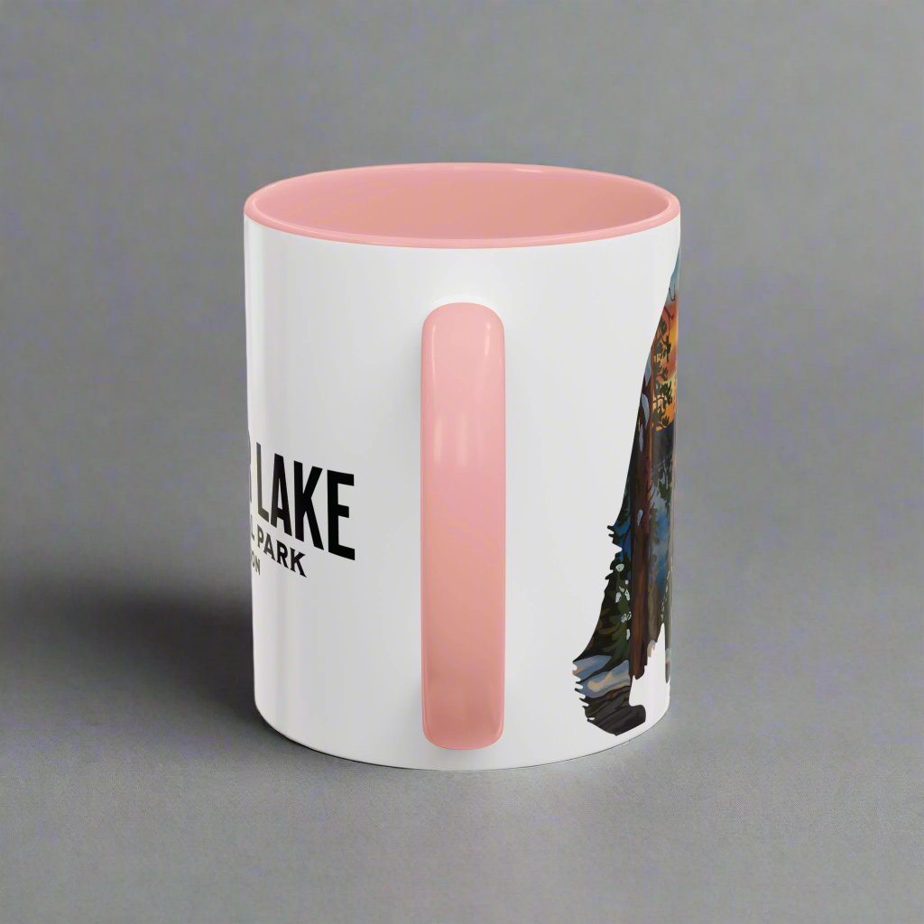 Crater Lake Accent Coffee Mug 11oz 15oz National Park Oregon Blue Black Pink Red Outdoor Inspired Printify