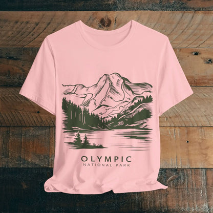Olympic National Park Unisex Fit Soft T-Shirt Mountain View Coastal Art - Park Service Apparel