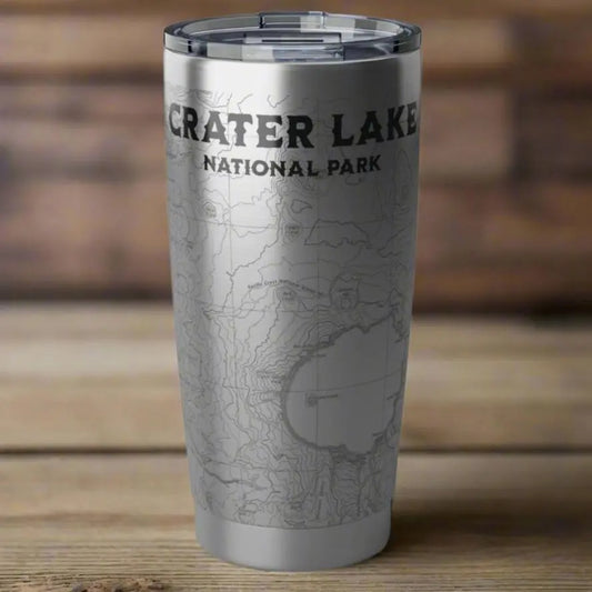Crater Lake National Park Topographic Tumbler 20oz USGS Map Print - Park Service Apparel