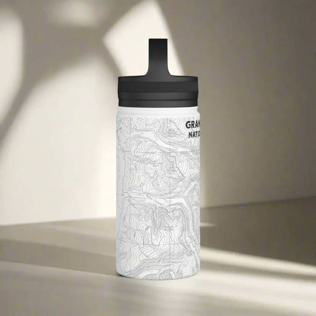 Grand Teton National Park Topographic Stainless Steel Water Bottle Handle Lid - Park Service Apparel