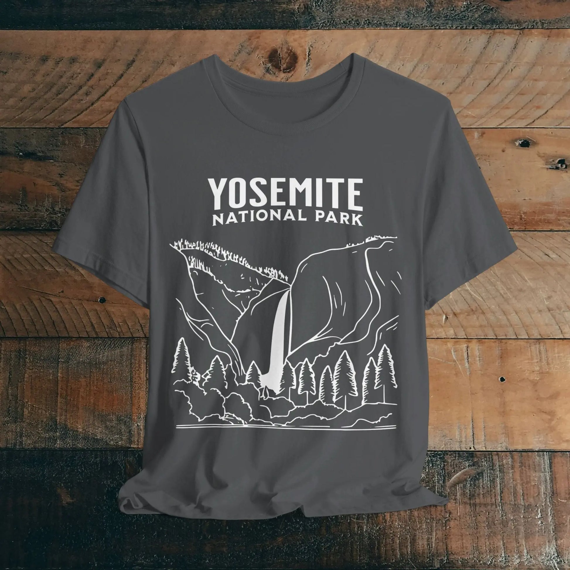 Yosemite National Park Falls Minimalist Art Unisex T-Shirt - Park Service Apparel