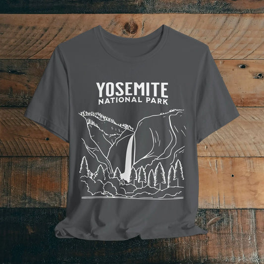Yosemite National Park Falls Minimalist Art Unisex T-Shirt - Park Service Apparel