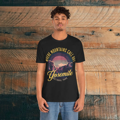 Yosemite National Park Unisex T-Shirt California Retro Mountains Call Out - Park Service Apparel