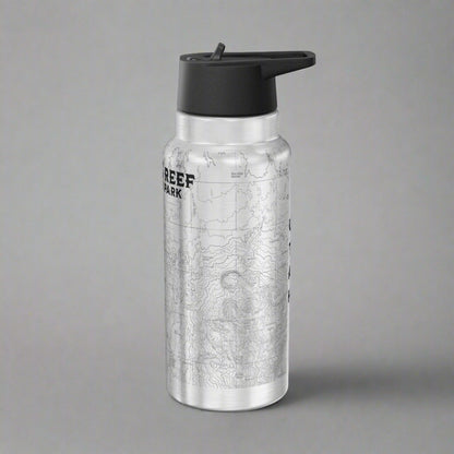 Capitol Reef National Park Topographic Insulated Water Bottle Tumbler 32oz Real USGS Topo Map