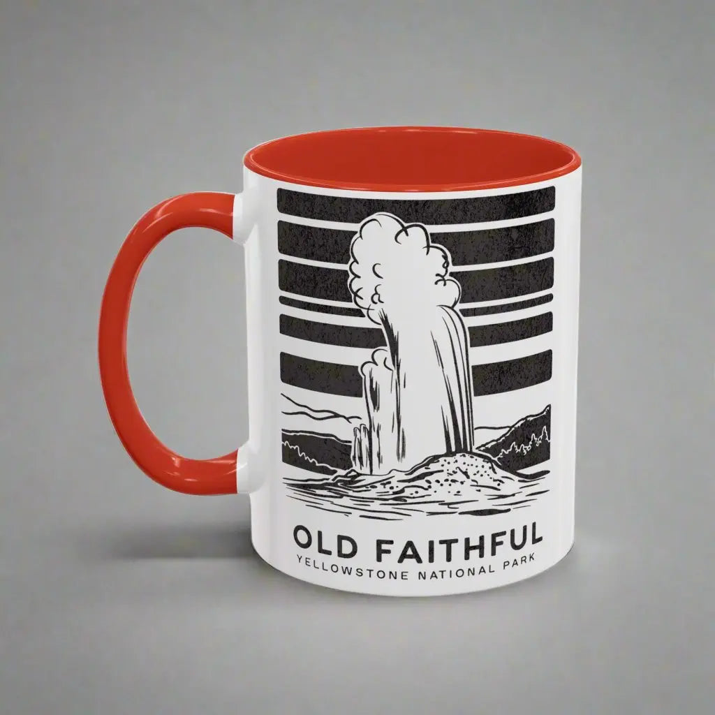 Old Faithful Geyser Yellowstone National Park Coffee Mug 11oz 15oz Blue Black Pink Red - Park Service Apparel