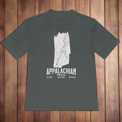 Appalachian Trail White Blaze Map Unisex Fit Sport Tech Performance T-shirt Printify