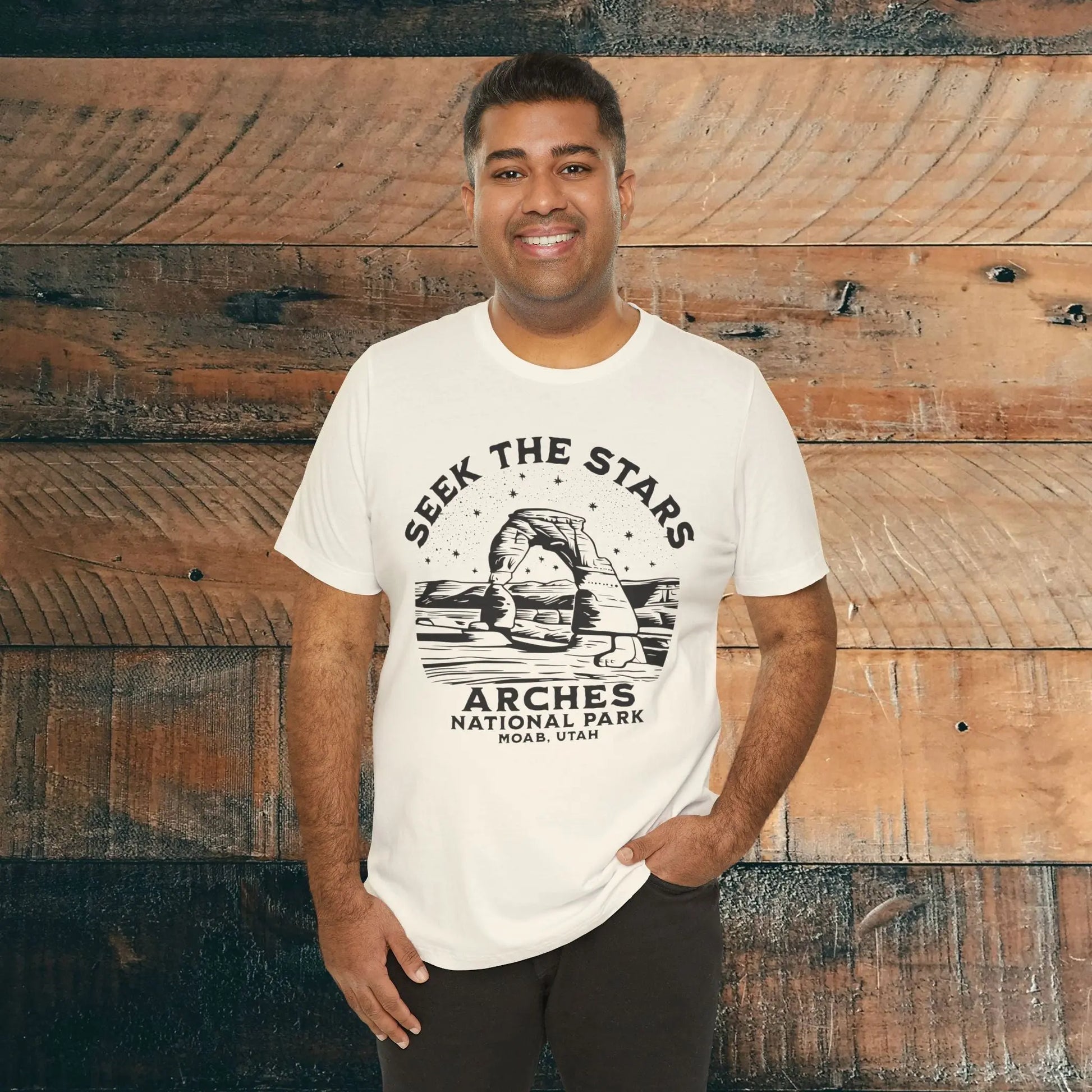 Arches National Park Unisex Fit Short Sleeve Tee Seek The Stars - Park Service Apparel