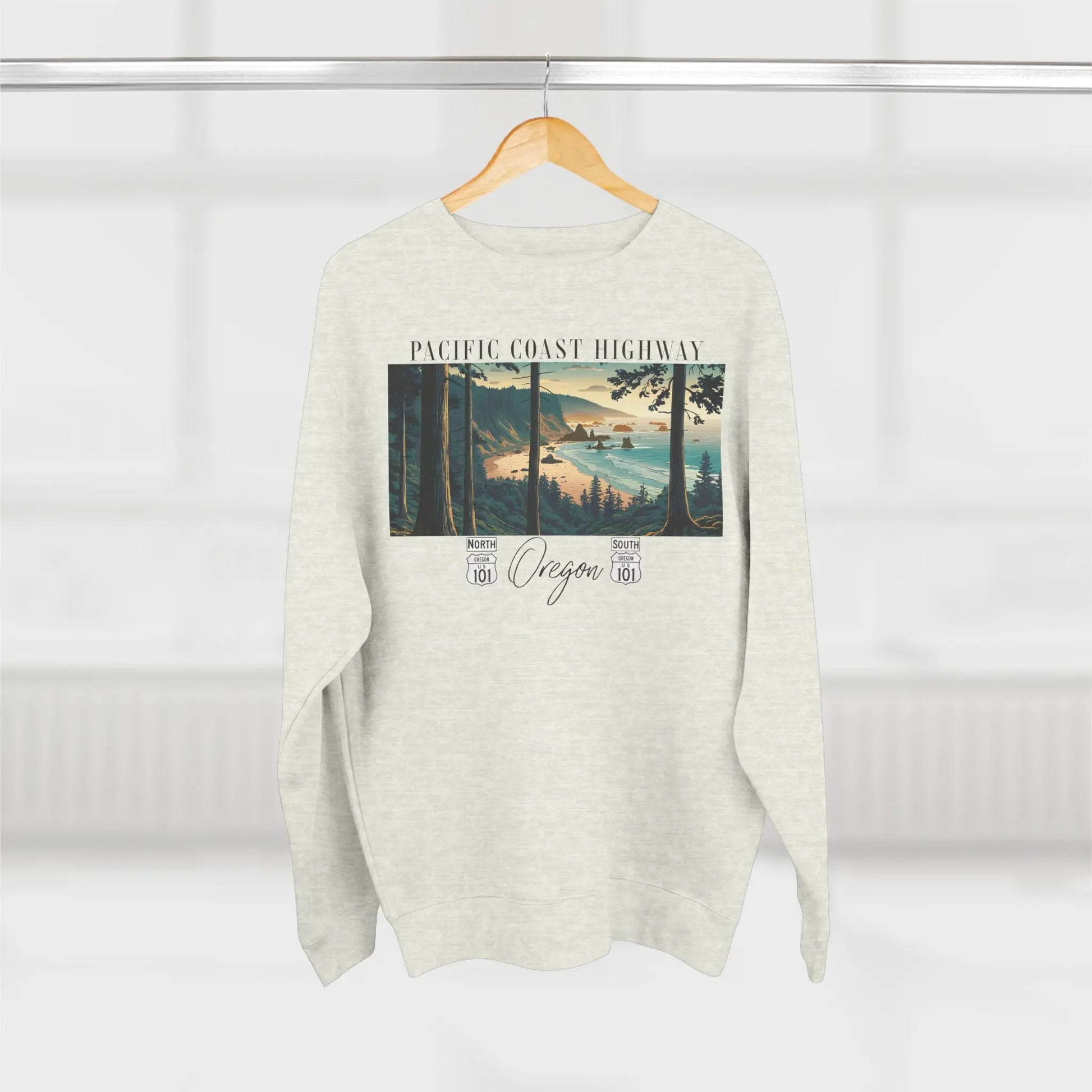 Pacific Coast Highway Oregon Shore Unisex Fit Crewneck Sweatshirt HWY 101 - Park Service Apparel