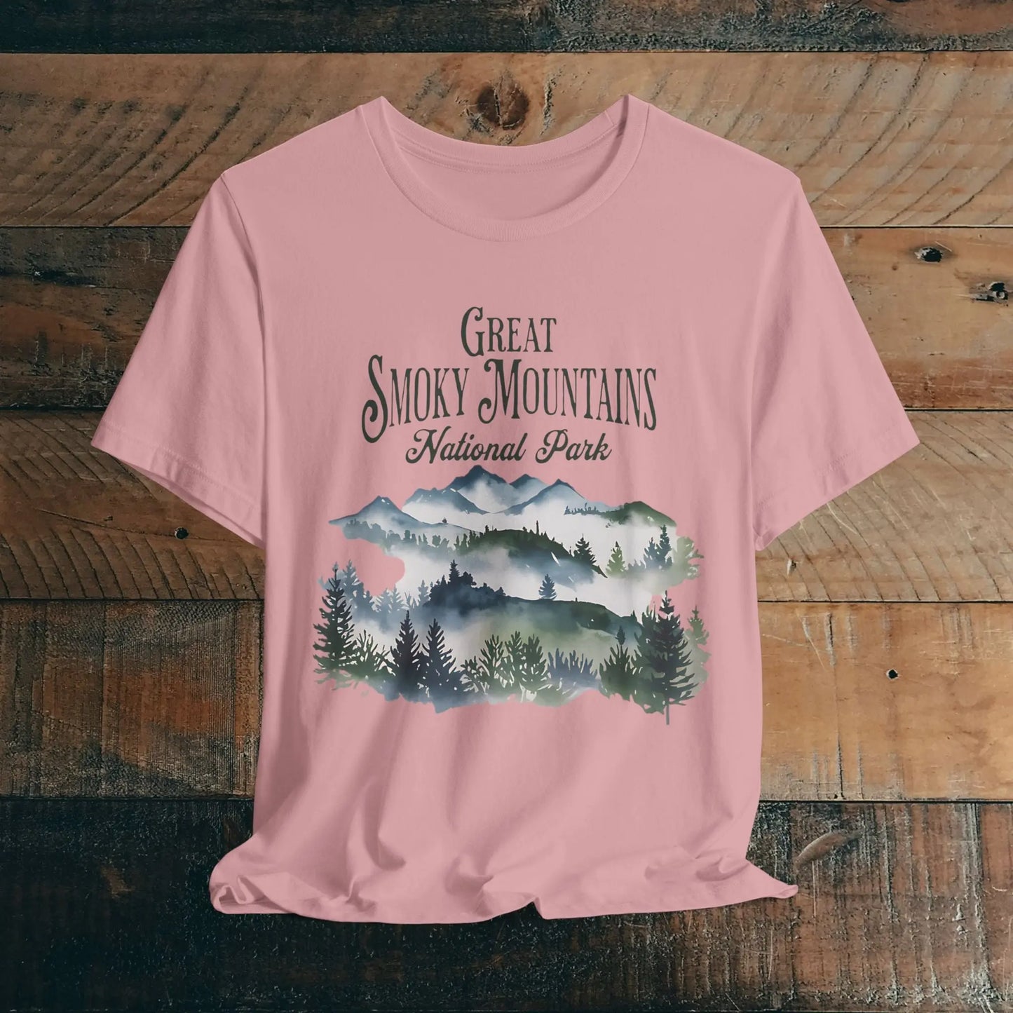 Great Smoky Mountains National Park Unisex Fit Soft T-shirt Watercolor Style Nature Tee - Park Service Apparel