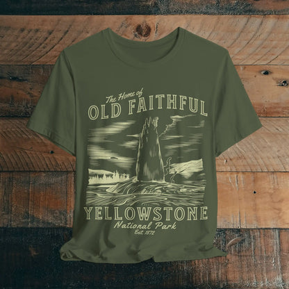 Yellowstone National Park Unisex Fit Short Sleeve Tee Old Faithful - Park Service Apparel