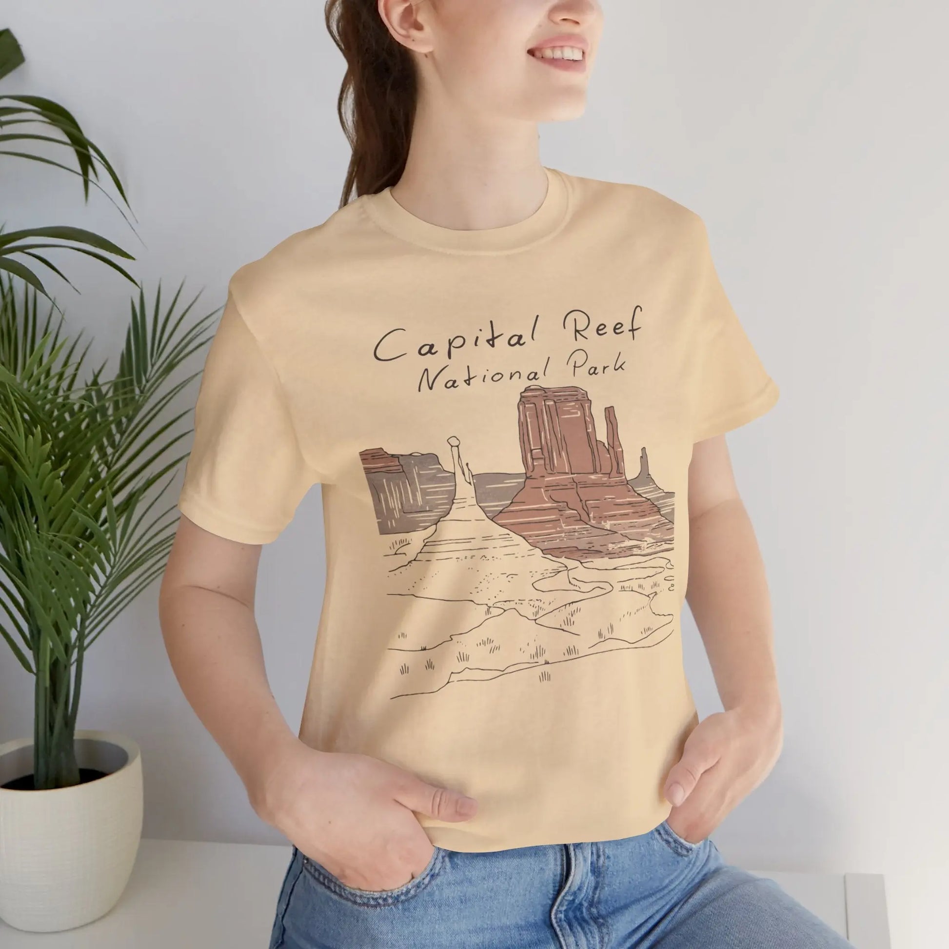 Capitol Reef National Park Unisex Fit Soft T-Shirt Line Art - Park Service Apparel