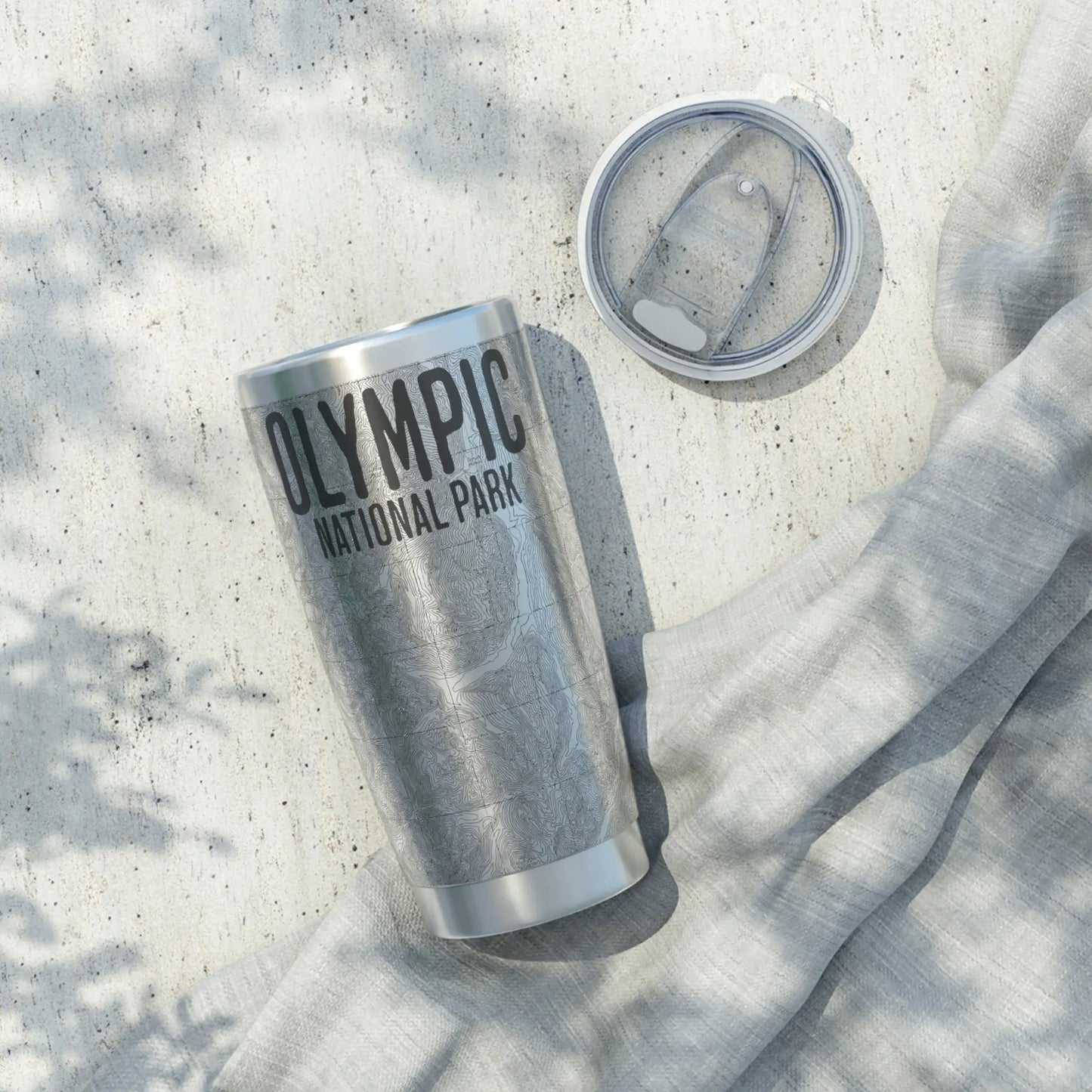 Olympic National Park Topographic Tumbler 20oz Real USGS Map Double Walled Spill Resistant Lid - Park Service Apparel