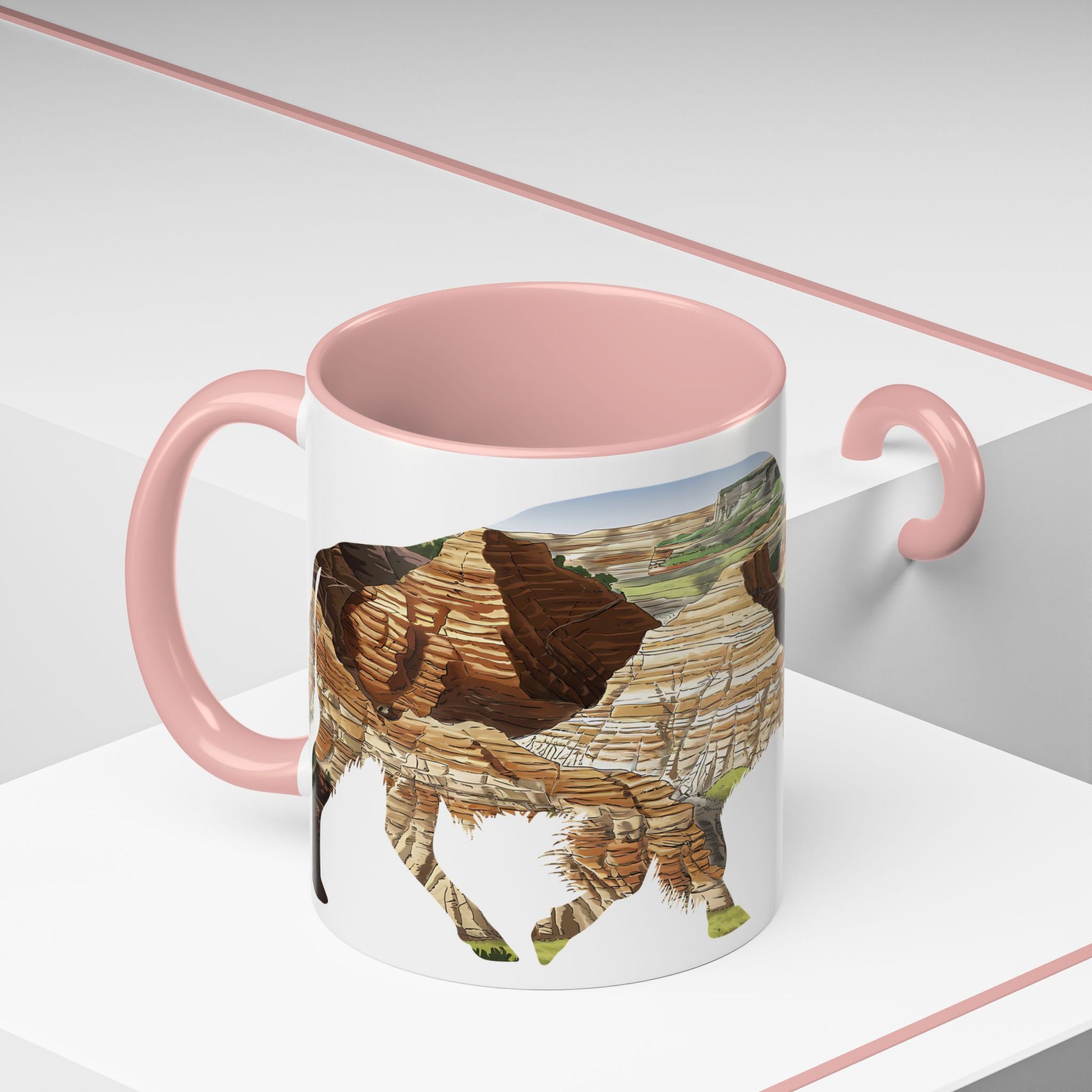 Theodore Roosevelt National Park Accent Coffee Mug 11oz 15oz North Dakota Bison Blue Black Pink Red Outdoor Inspired Printify