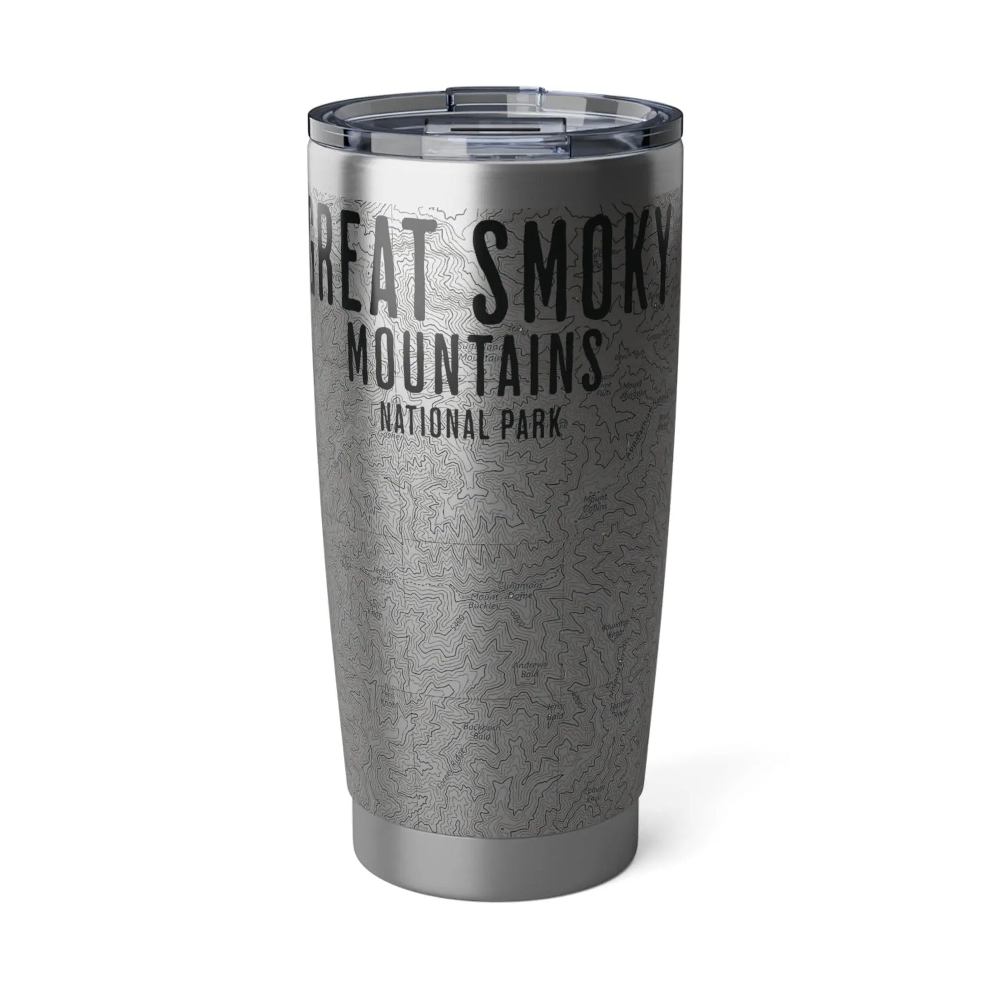 Great Smoky Mountains National Park Topographic Tumbler 20oz Appalachian Trail Print Spill Resistant Lid - Park Service Apparel