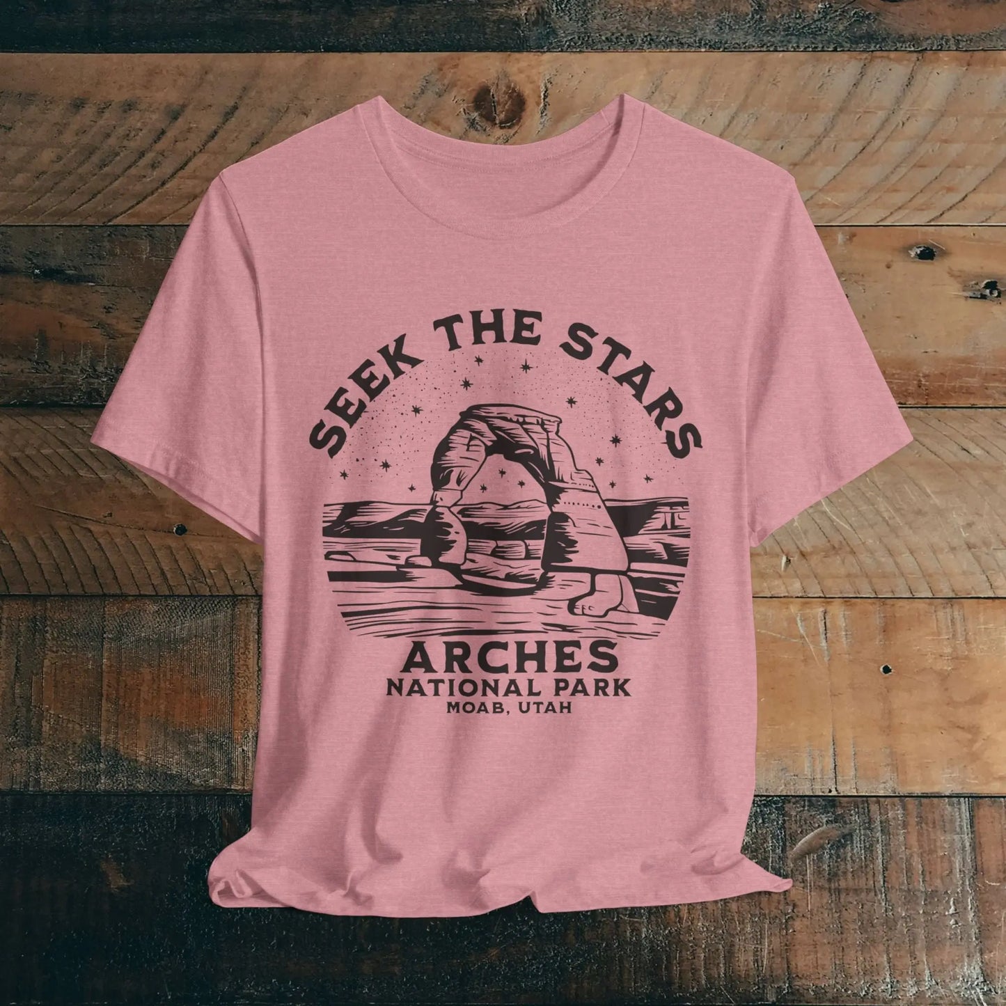 Arches National Park Unisex Fit Short Sleeve Tee Seek The Stars - Park Service Apparel