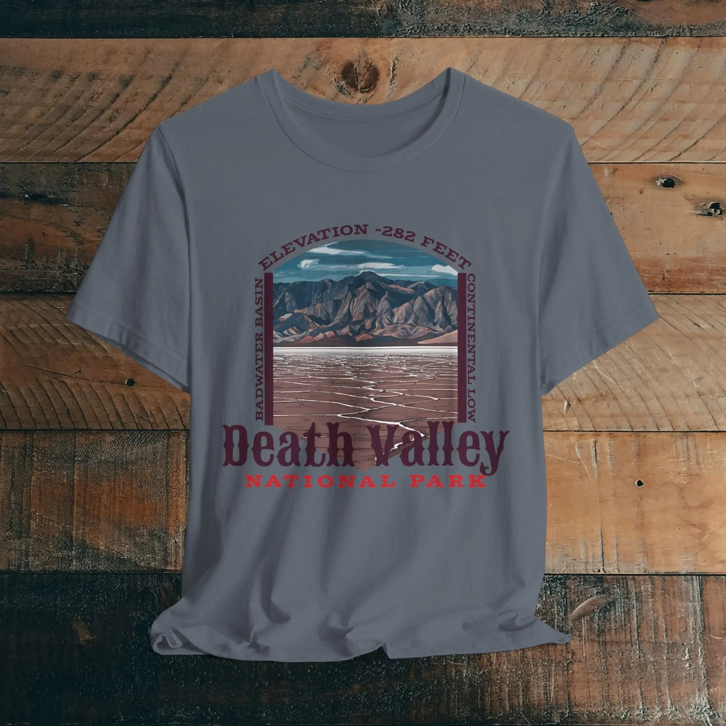 Death Valley National Park Unisex Jersey Tee Airlume Cotton Badwater Basin - Park Service Apparel