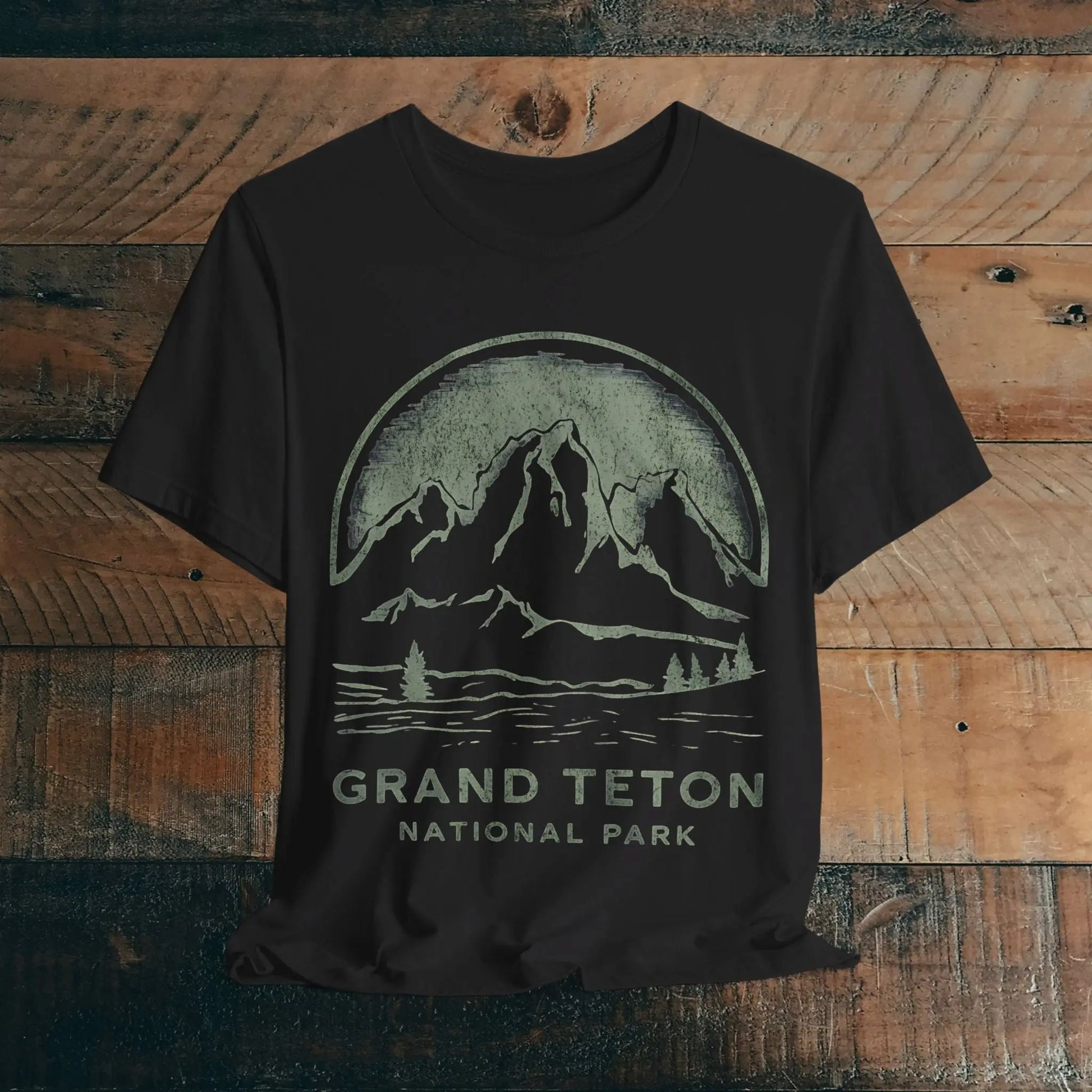 Grand Teton National Park Unisex Fit Soft T-Shirt Vintage Distressed Mountains - Park Service Apparel
