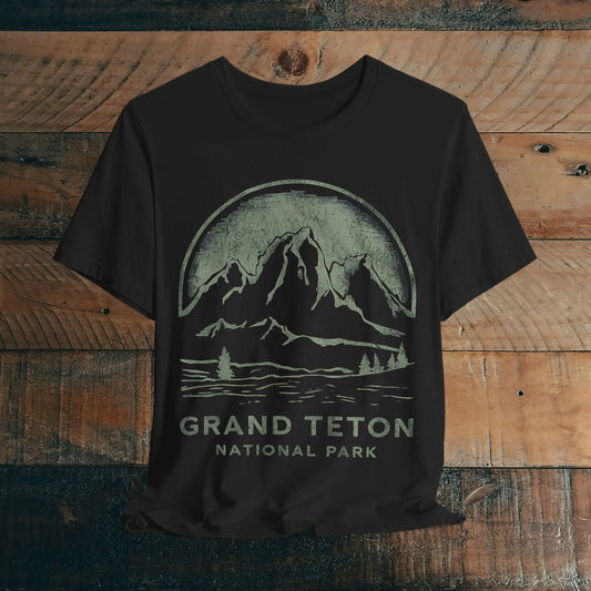 Grand Teton National Park Unisex Fit Soft T-Shirt Vintage Distressed Mountains - Park Service Apparel