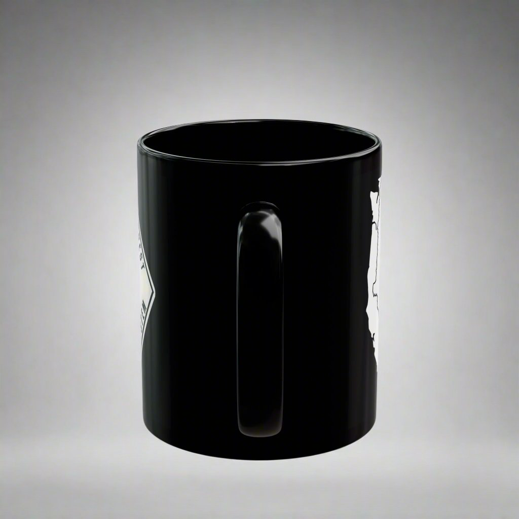 Pacific Crest Trail Classic Marker Black Mug 11oz, 15oz PCT Mexico to Canada Map Hiking Hike Inspired Drinkware Printify