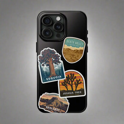 Custom National Park Sticker Style Printed Phone Case Personalize Your Phone Protector (iPhone 7-15) (Galaxy 21-24) - Park Service Apparel