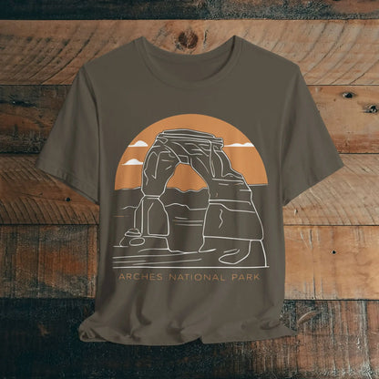 Arches National Park Unisex Fit Soft T-Shirt Delicate Arch Sunset - Park Service Apparel