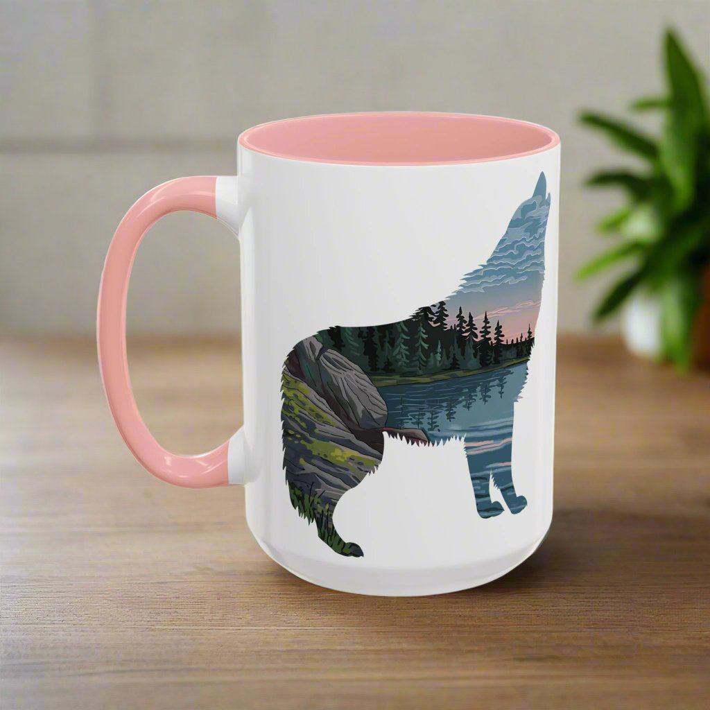 Voyageurs National Park Accent Coffee Mug 11oz 15oz Minnesota Wolf Blue Black Pink Red Outdoor Inspired Printify