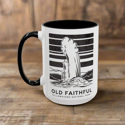 Old Faithful Geyser Yellowstone National Park Coffee Mug 11oz 15oz Blue Black Pink Red - Park Service Apparel