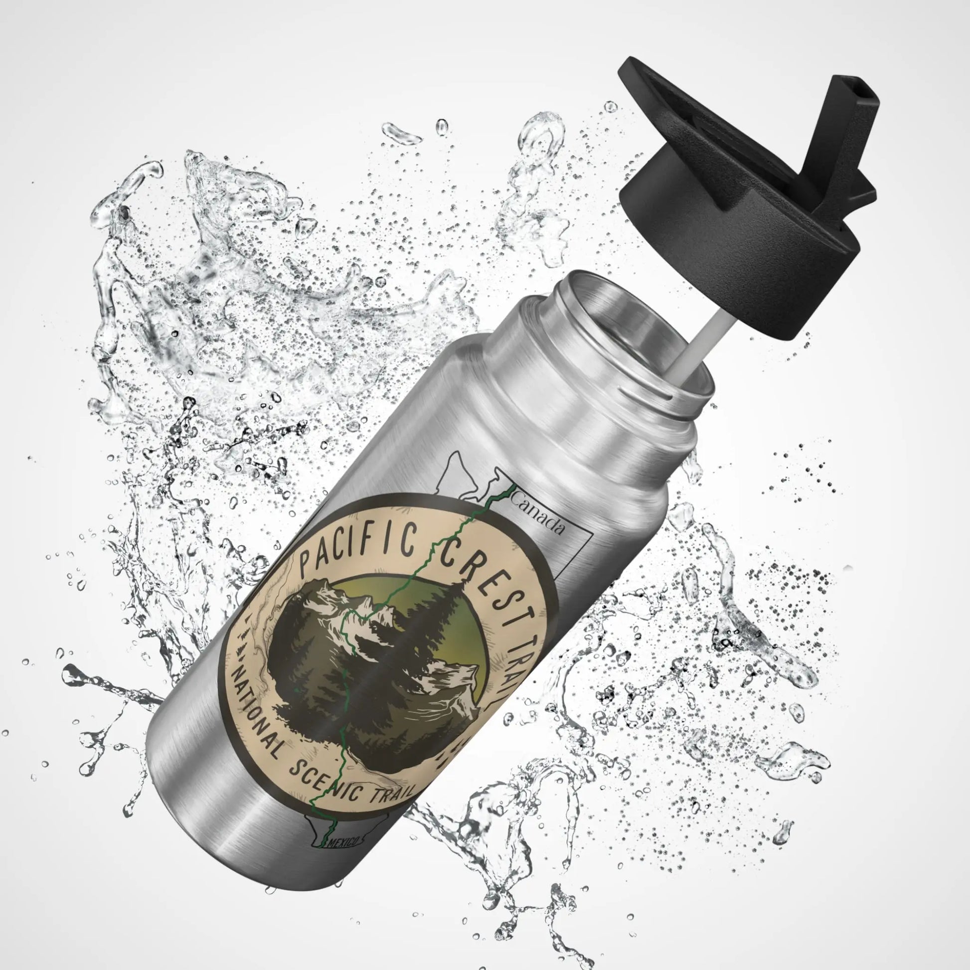 Pacific Crest Trail PCT National Scenic Insulated Water Bottle Tumbler 32oz Map Logo - Park Service Apparel