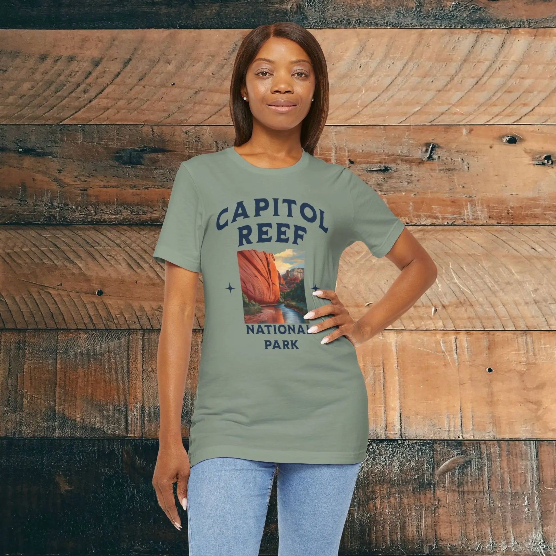 Capitol Reef National Park Unisex Fit Soft Tee River Red Rock T-Shirt - Park Service Apparel