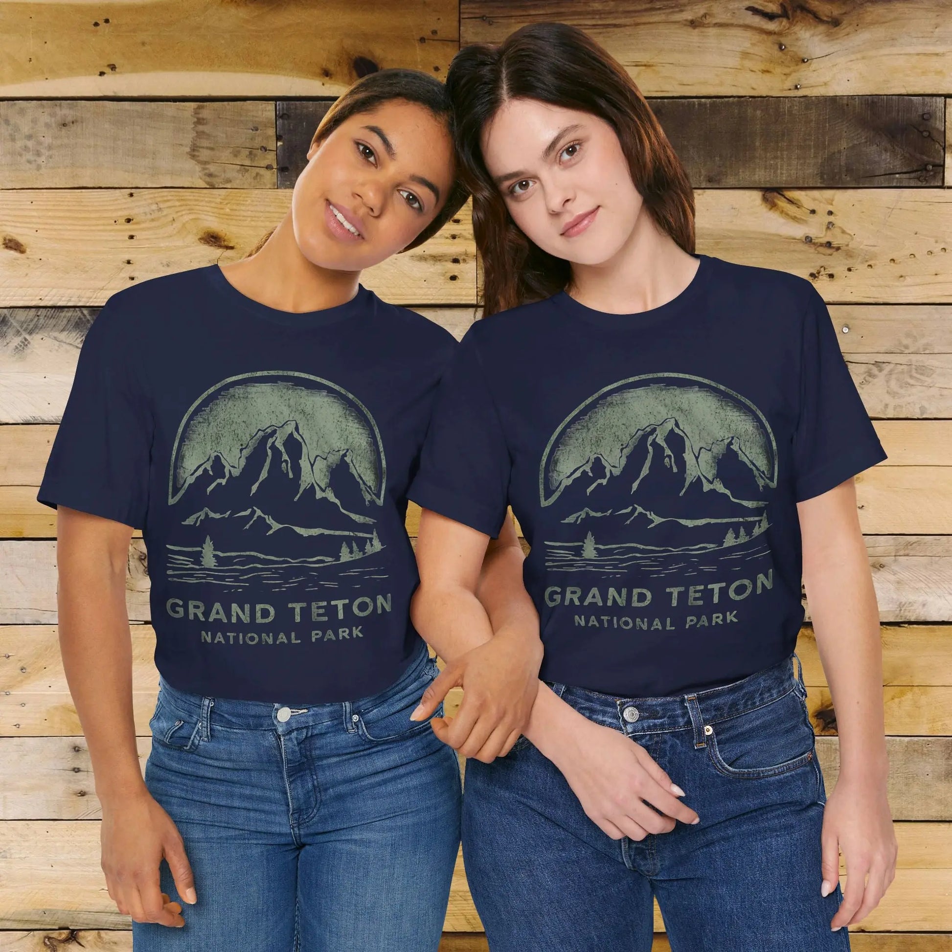 Grand Teton National Park Unisex Fit Soft T-Shirt Vintage Distressed Mountains - Park Service Apparel