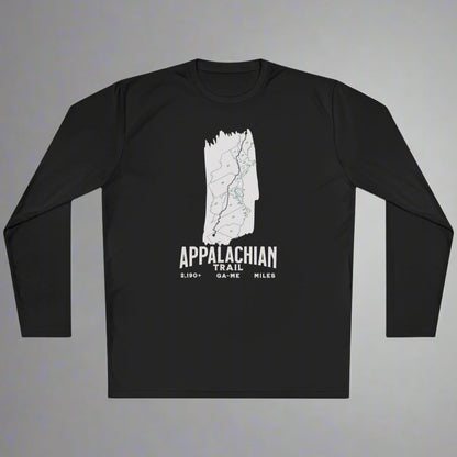 Appalachian Trail White Blaze Map Unisex Fit Tech Sport  Long Sleeve Performance Shirt Printify