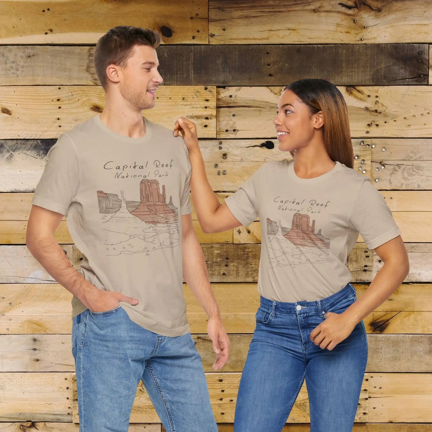 Capitol Reef National Park Unisex Fit Soft T-Shirt Line Art - Park Service Apparel