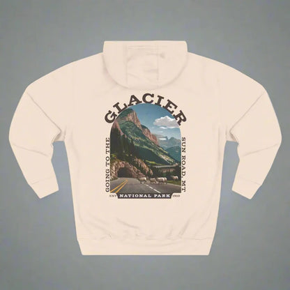 Glacier National Park Unisex Fit Fleece Hoodie Scenic Going to The Sun Road Big Horned Sheep - Park Service Apparel