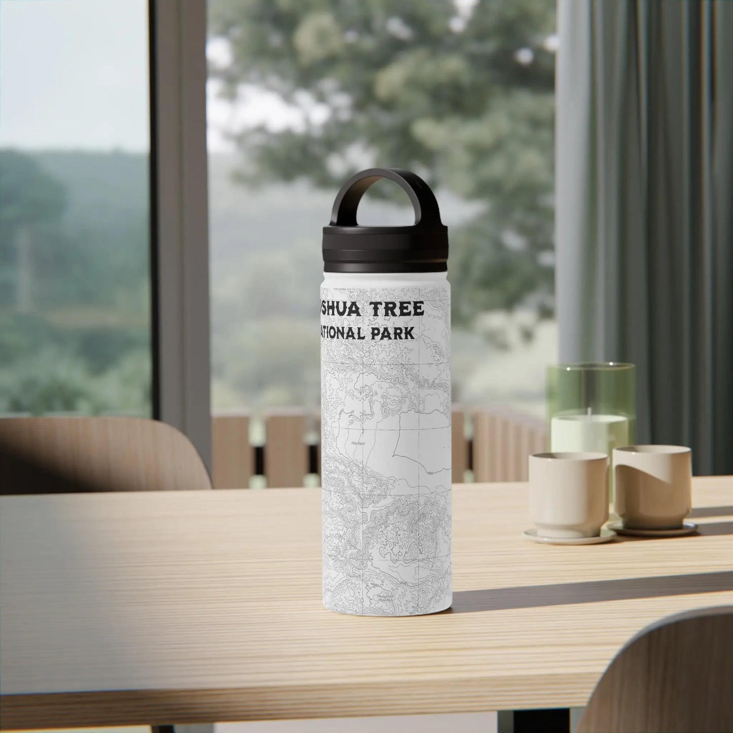 Joshua Tree National Park Topographic Stainless Steel Water Bottle Handle Lid California - Park Service Apparel