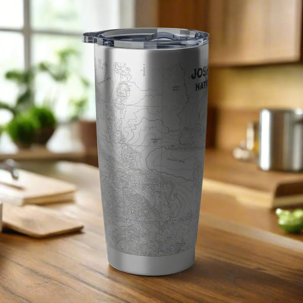 Joshua Tree National Park Topographic Tumbler 20oz USGS California Map Print - Park Service Apparel