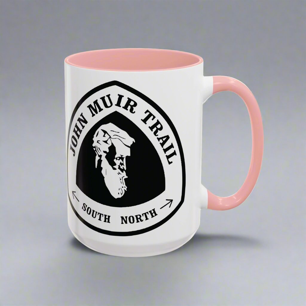 John Muir Trail Accent Coffee Mug 11oz 15oz National Scenic JMT Wood Mile Sign Printify