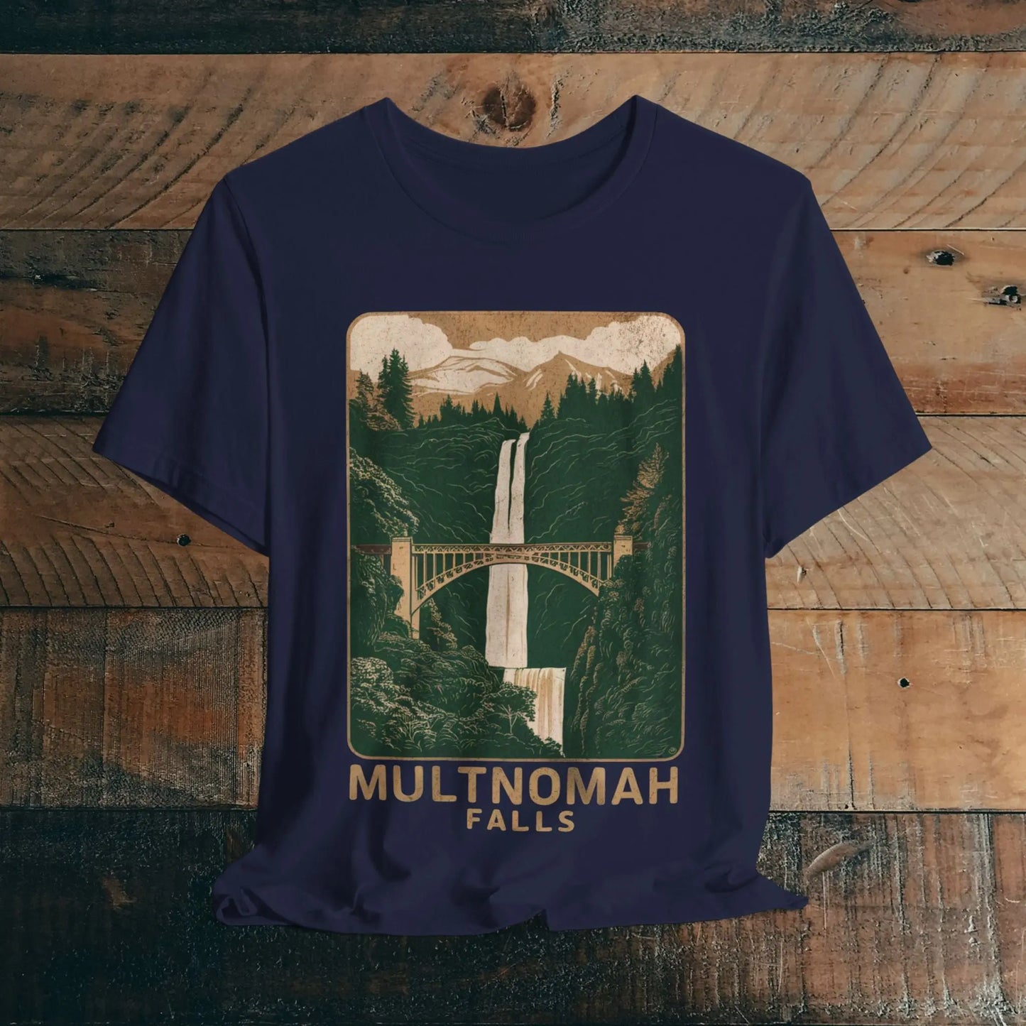 Multnomah Falls Oregon Unisex Fit Soft T-shirt Columbia River Gorge - Park Service Apparel