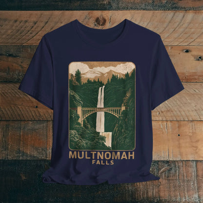 Multnomah Falls Oregon Unisex Fit Soft T-shirt Columbia River Gorge - Park Service Apparel